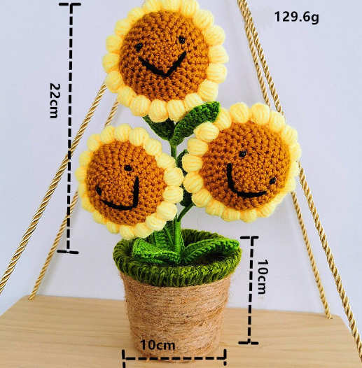 Potted Flower (Sunflower/Rose) Handmade Plush Toys - 6 Styles