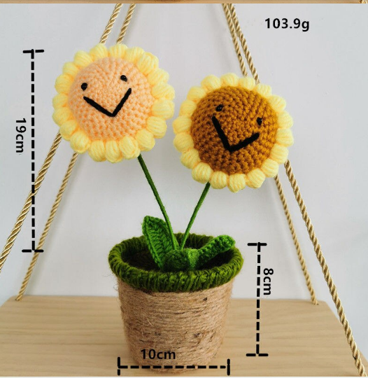 Potted Flower (Sunflower/Rose) Handmade Plush Toys - 6 Styles