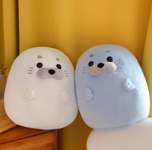 Round Seal Plush Toys 30cm/40cm - Blue/White