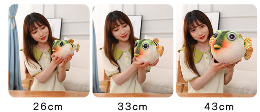 Puffer Fish Plush Toys 26/33/43CM - Pink/Green