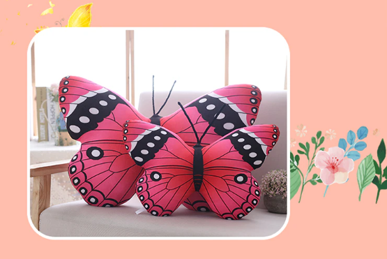 Butterfly Lifelike Plush Toys 30x40cm/40x50cm - Pink/Green/Blue/Colourful