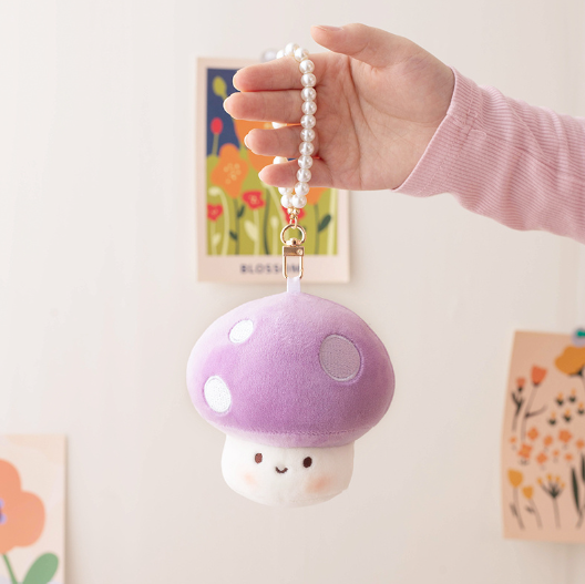 Cute Mushroom Plush Keychains 10cm - Blue/Red/Yellow/Pink/Purple/Brown/Orange