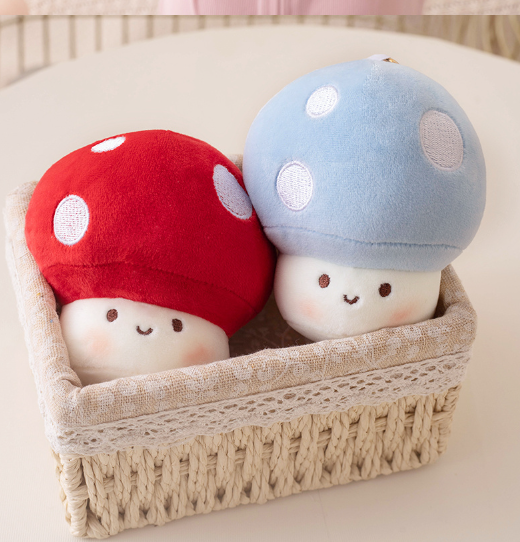 Cute Mushroom Plush Keychains 10cm - Blue/Red/Yellow/Pink/Purple/Brown/Orange