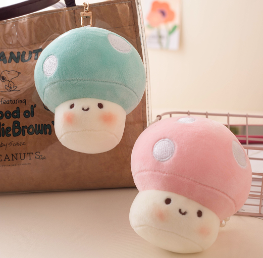 Cute Mushroom Plush Keychains 10cm - Blue/Red/Yellow/Pink/Purple/Brown/Orange