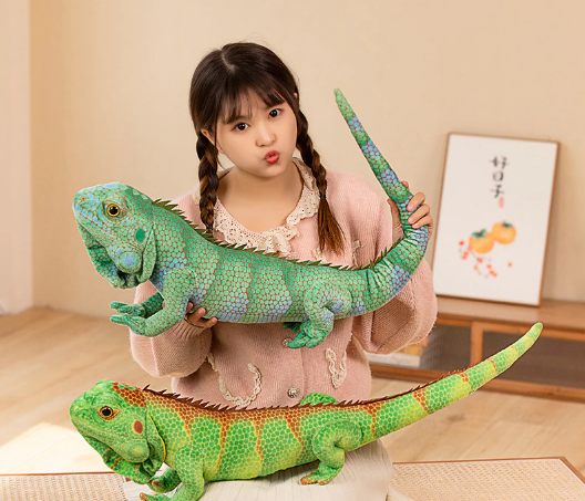 Chameleon Lifelike Plush Toys 65cm/95cm - Light Green/Dark Green