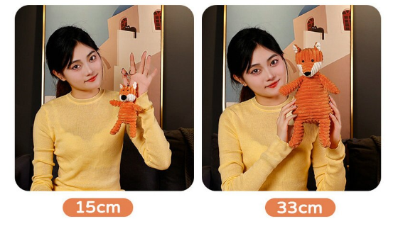 Cute Fox Plush Toys 33/42/65cm and Plush Keychains 15cm