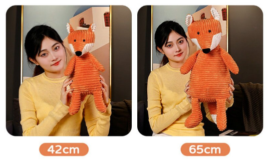 Cute Fox Plush Toys 33/42/65cm and Plush Keychains 15cm