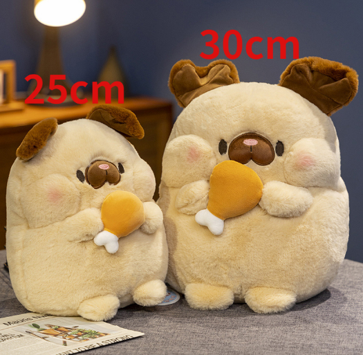 Cute Animal (Dog/Rabbit/Pig/Chicken) With Food Plush Toys 25/30cm - 5 Styles