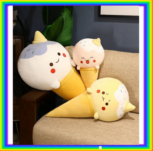 Cute Ice Cream Plush Toys 50/70/90cm - Blue/Yellow/Pink/Orange