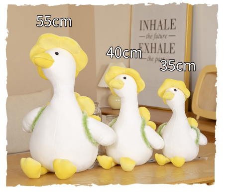 Duck With Flower (Sitting) Plush Toys 35/40/55cm - Yellow/Purple