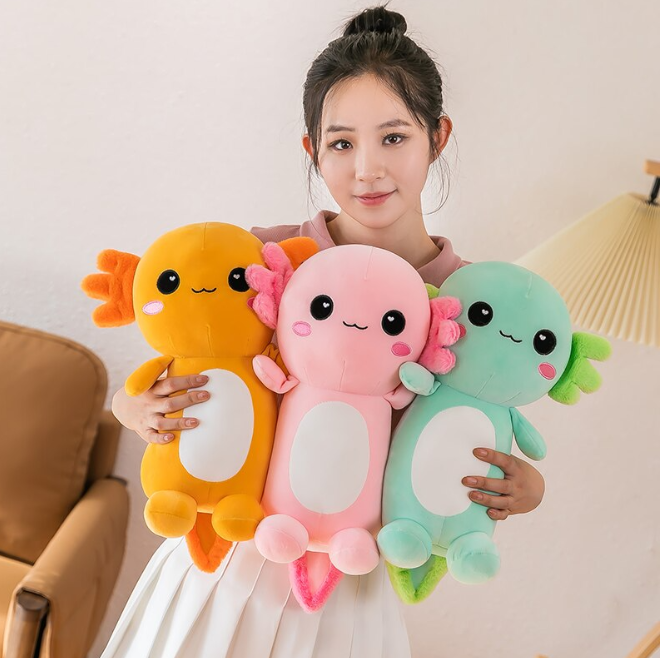 Cute Axolotl Plush Toys 25/30/40/50cm - Green/Blue/Pink/Orange