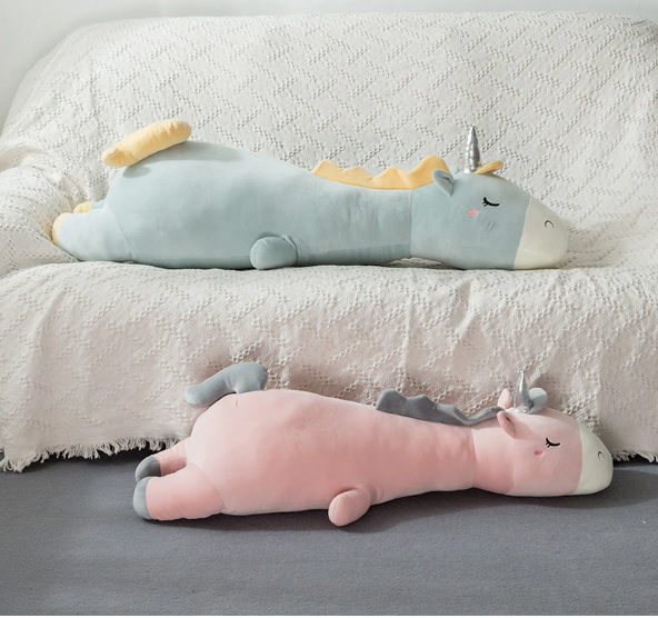 Sleeping Unicorn Pillow Plush Toys 70/95/120cm - Pink/White/Green