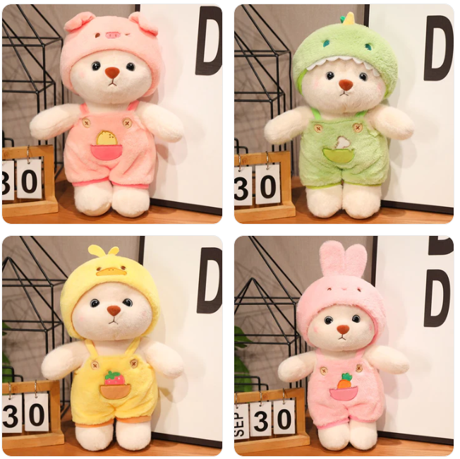 Teddy Bear (Animal Dress Up) Plush Toys 27/38/55cm - Chicken/Dinosaur/Pig/Rabbit