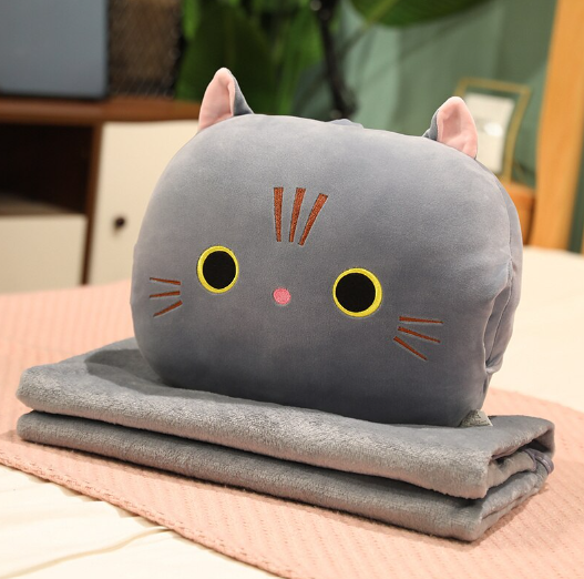 Cat Plush Toys 30cm/With Hand Warmer 30cm/ With Blanket 30cm - Orange/Black/Grey/Pink