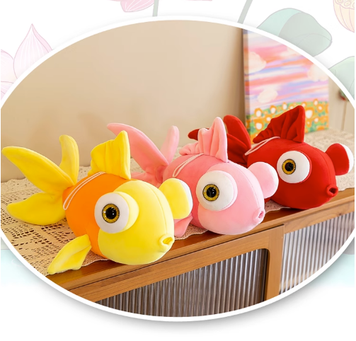 Cute Big Eyes Goldfish Plush Toys 30cm - Yellow/Red/Pink