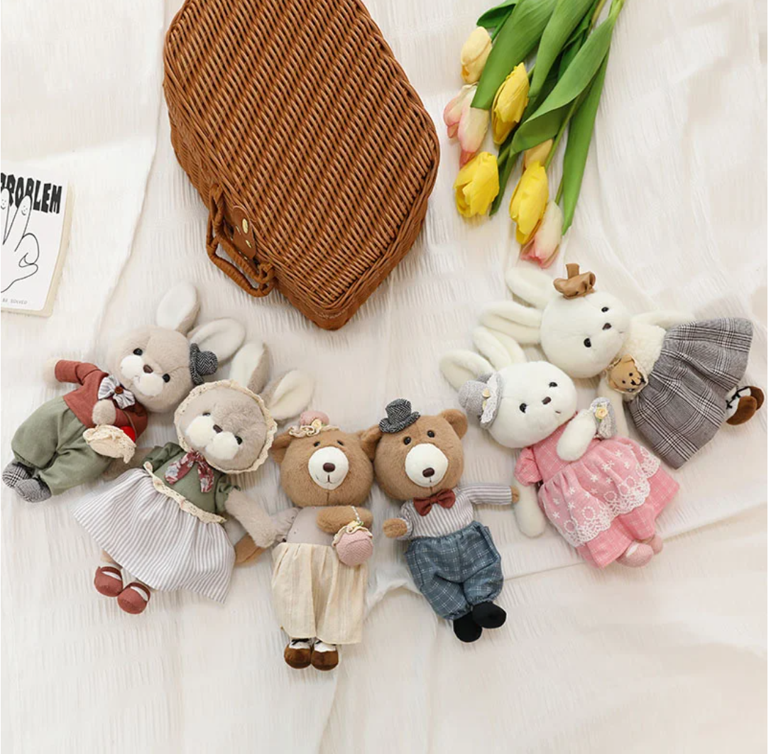 Cute Rabbit/Bear (Dress-up) Plush Toys 28cm - 6 Styles