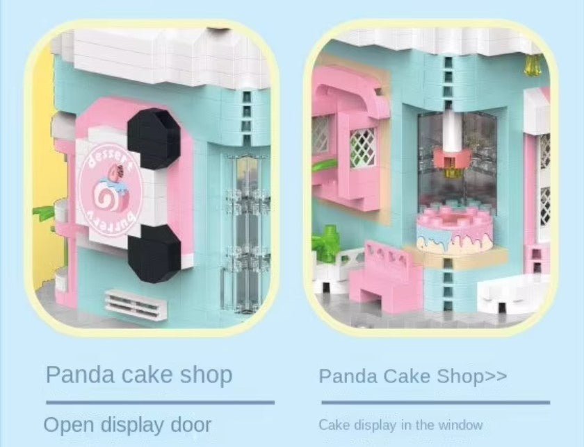 Cute Panda With Shop Set Mini Building Blocks - 5 Styles