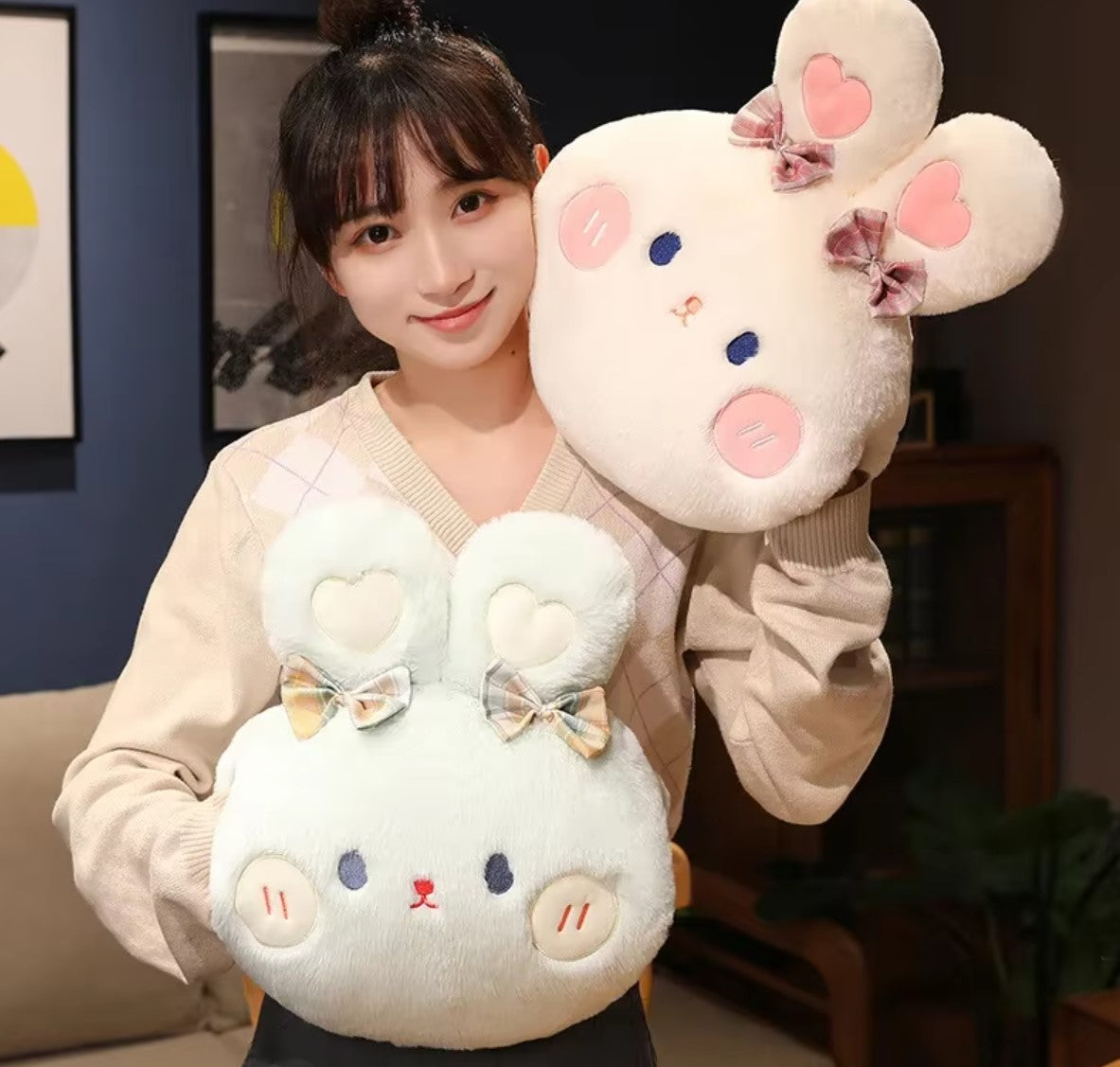 Cute Animal (Bear/Rabbit) Hand Warmer Plush Toys 30cm - 6 Styles