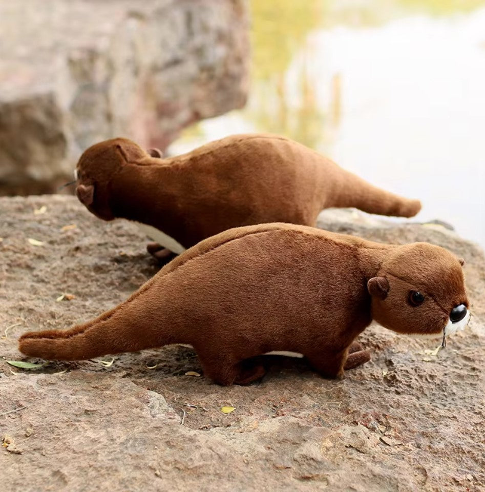 Brown Otter Lifelike Plush Toy 37cm