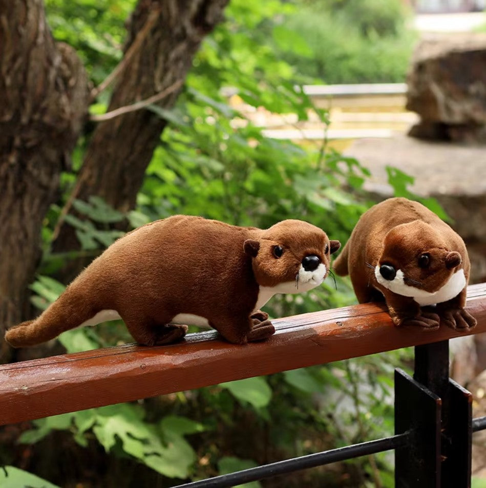 Brown Otter Lifelike Plush Toy 37cm