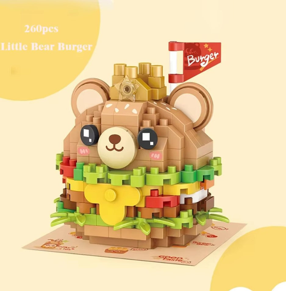 Cute Food (Cake/Ice Cream/Burger) Mini Building Blocks - 4 Styles