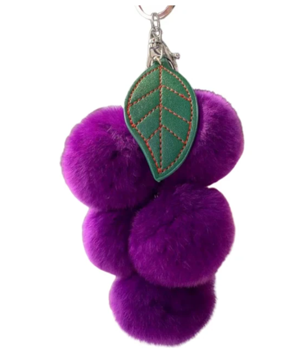 Pom Pom Grape  Keychains 14cm - Purple/Blue/Pink (7 Styles)