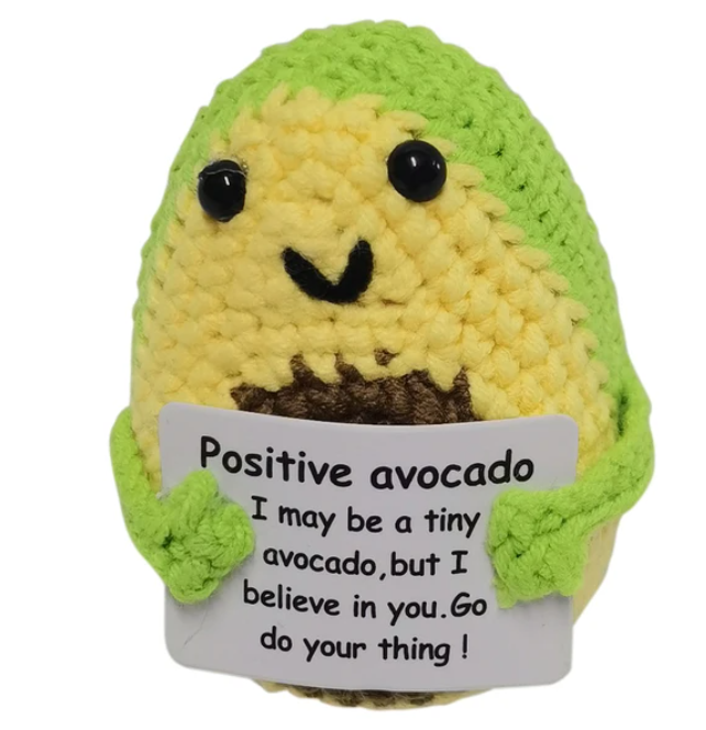 Handmade Knitted Potato/Corn/Carrot/Chicken/Avocado/Pear/Apple/Eggplant/Pea/Peach/Pitaya With Positive Message - 25 Styles