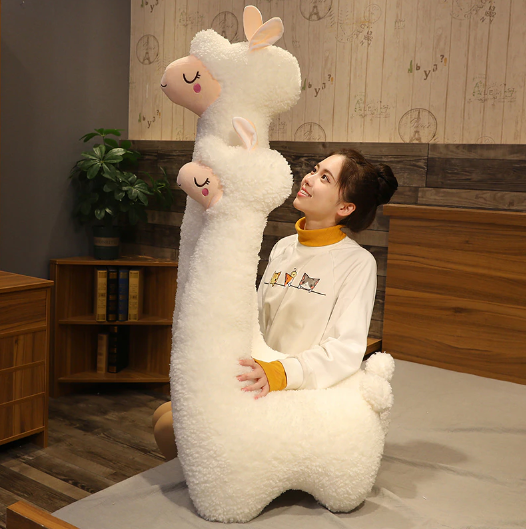 Cute Alpaca Pillow Plush Toys 75cm/100cm/130cm - White/Brown