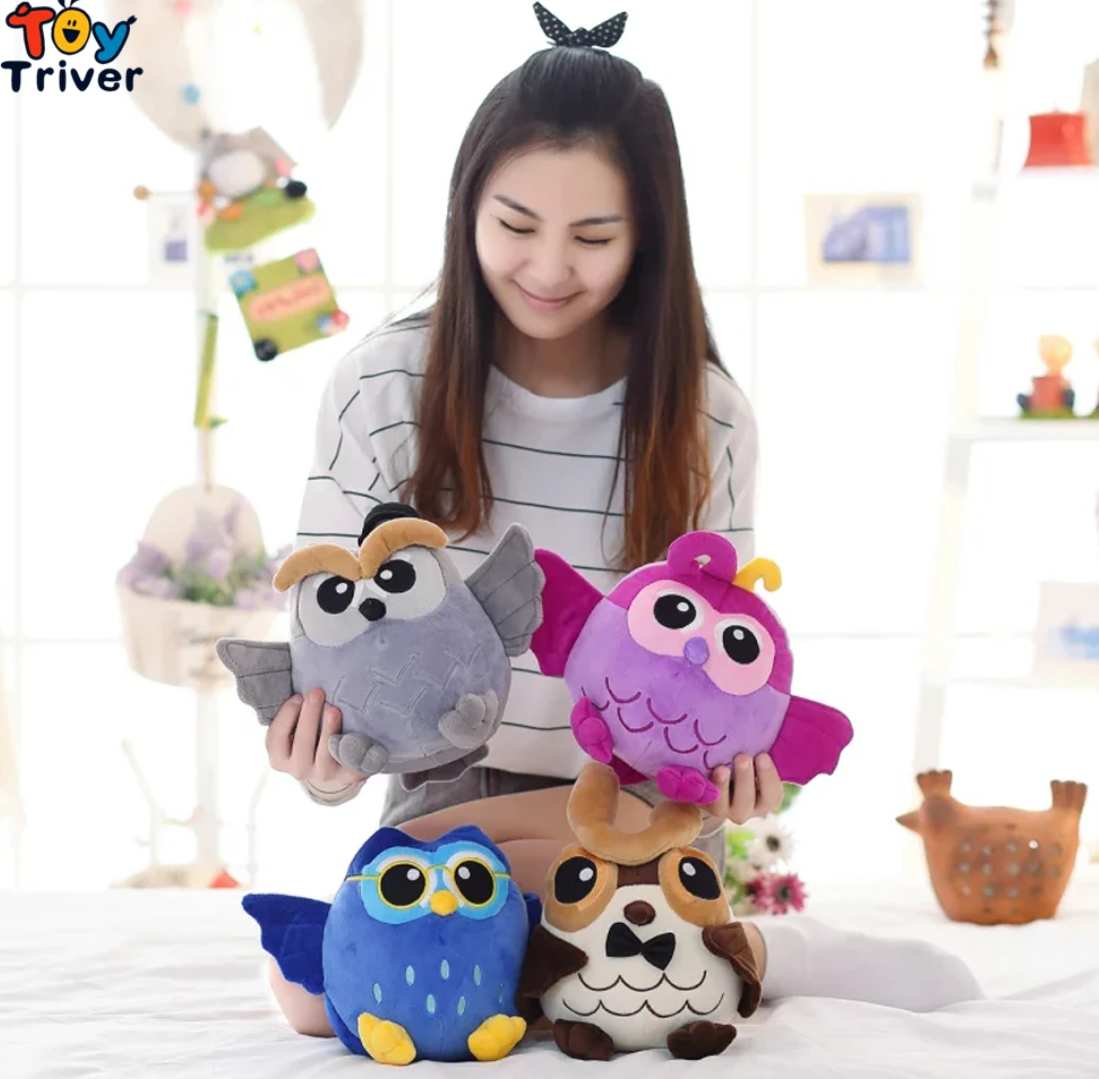 Cute Bird (Owl) Plush Toys 25/38/55cm - Blue/Brown/Pink/Grey (4 Styles)