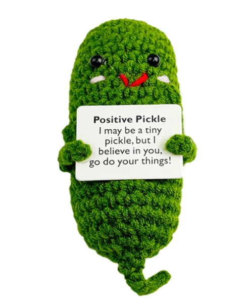 Handmade Knitted Pickle/Pineapple/ Avocado/Potato With Positive Message - 11 Styles