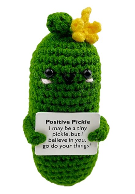 Handmade Knitted Pickle/Pineapple/ Avocado/Potato With Positive Message - 11 Styles