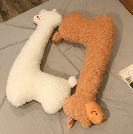 Cute Alpaca Pillow Plush Toys 75cm/100cm/130cm - White/Brown