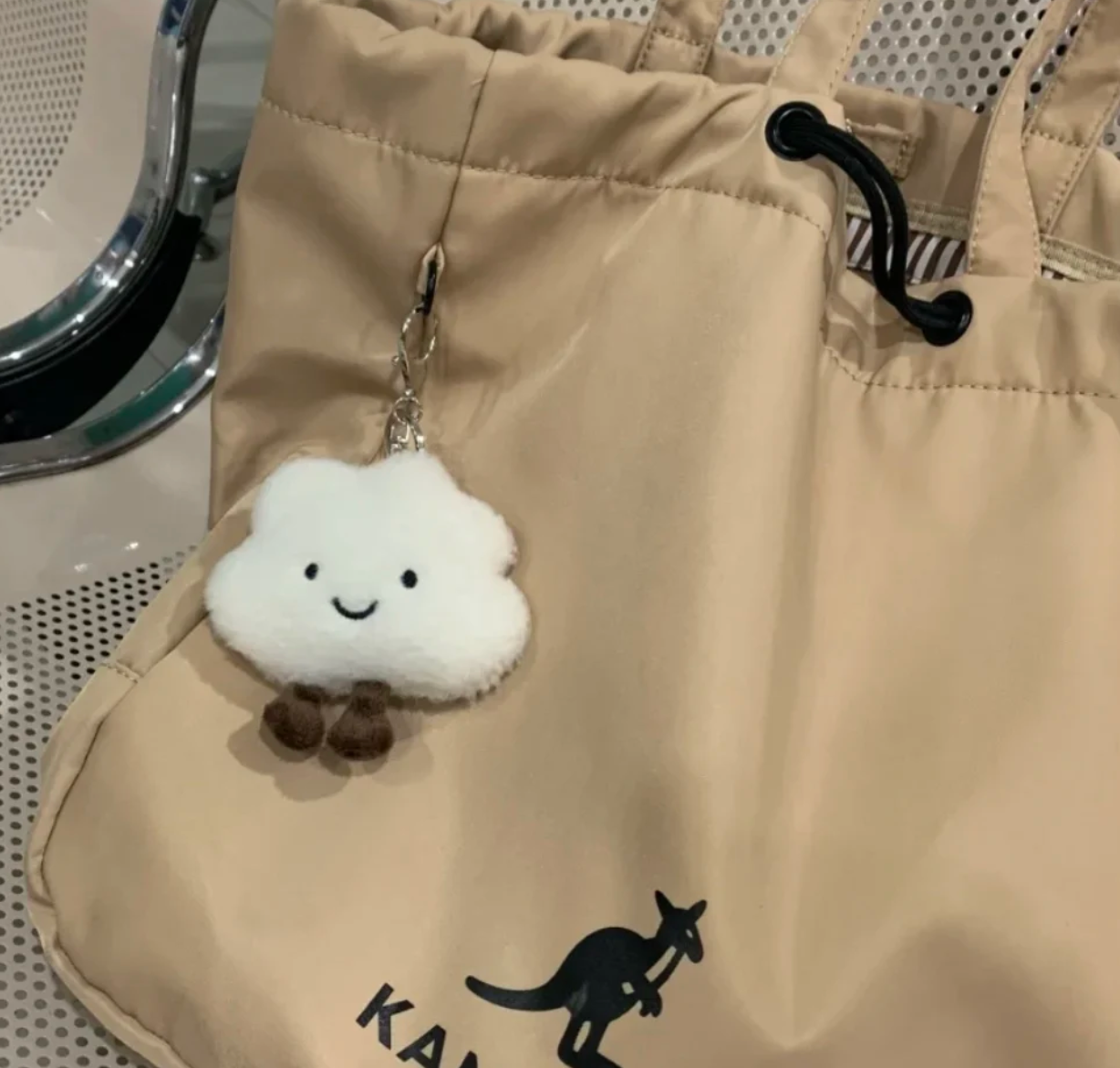 Cute White Cloud Plush Keychains 9x10cm