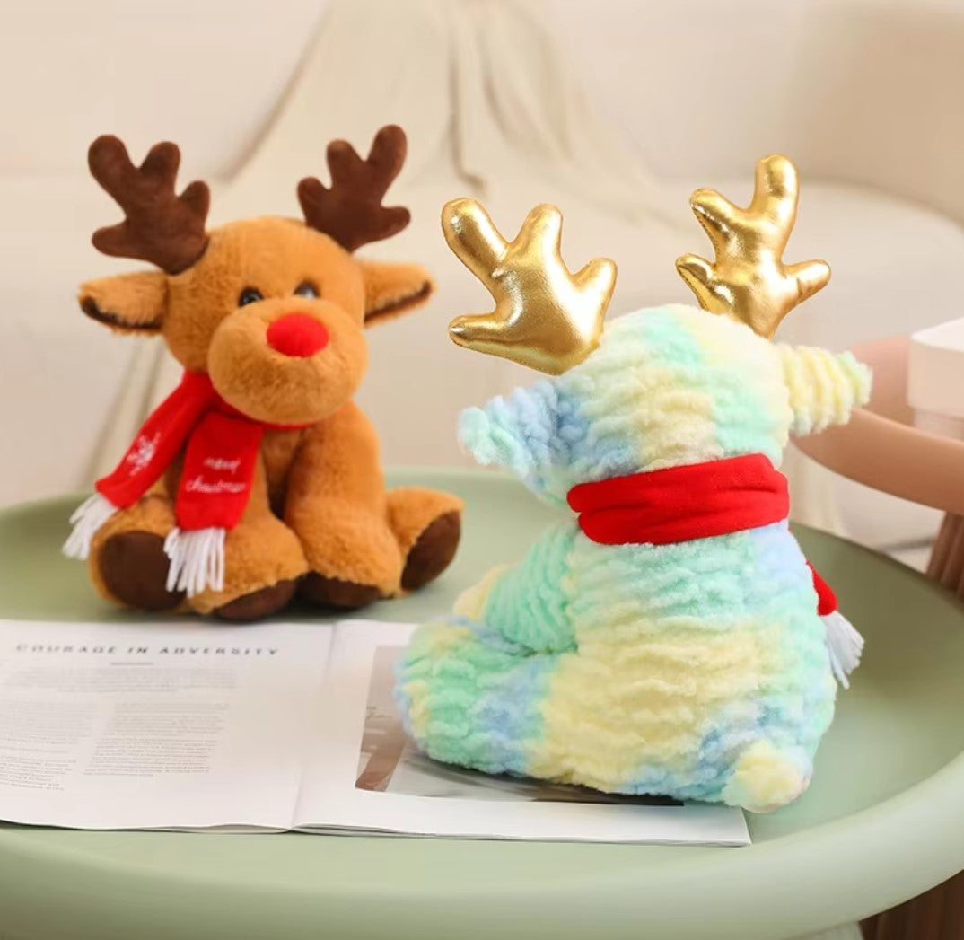 Christmas (Reindeer) Plush Toys 30cm - Brown/Green/Purple