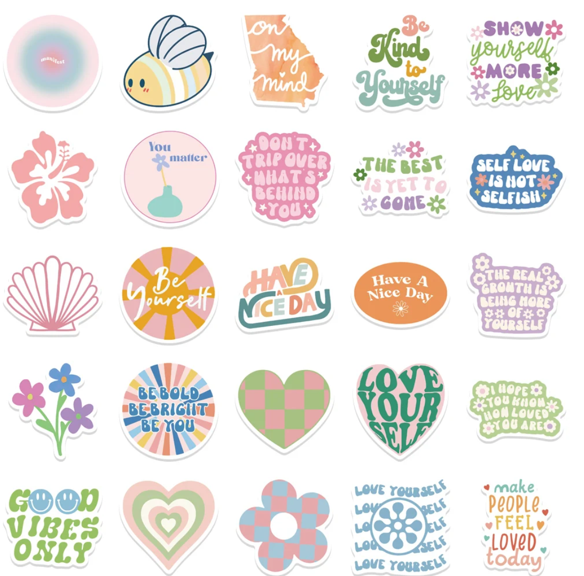 50 pcs / 100 pcs (Random) Stickers (Inspirational/Motivational) Texts