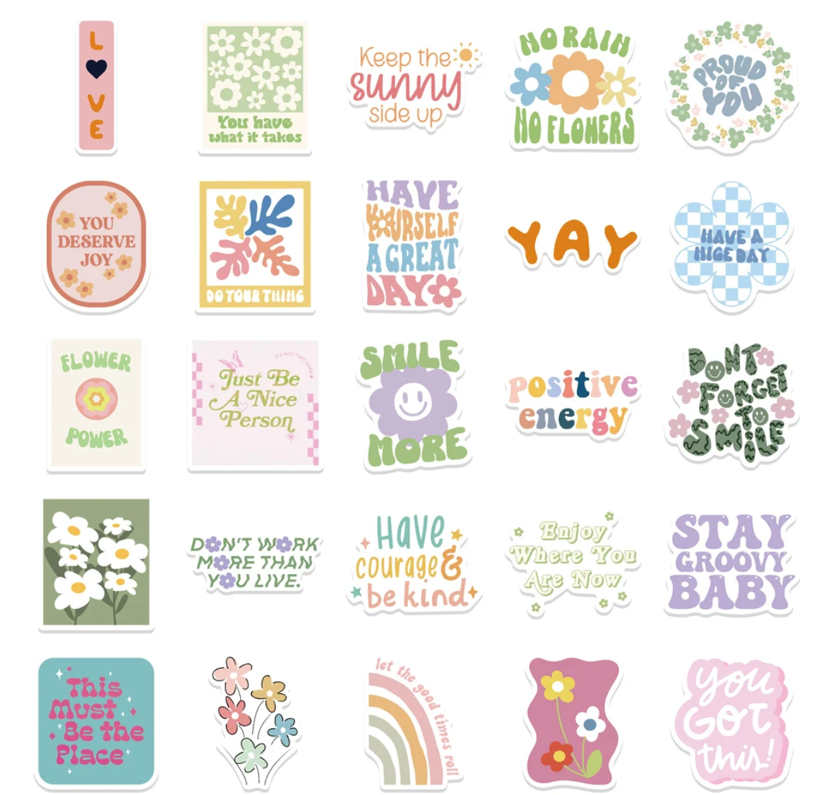 50 pcs / 100 pcs (Random) Stickers (Inspirational/Motivational) Texts