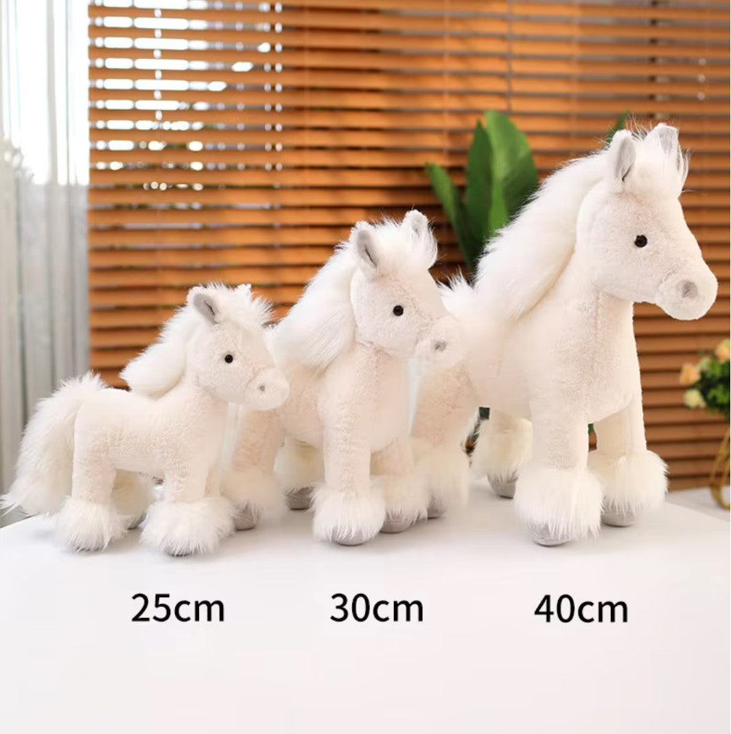  Cute Brown/White Horse Plush Toys 25/30/40cm