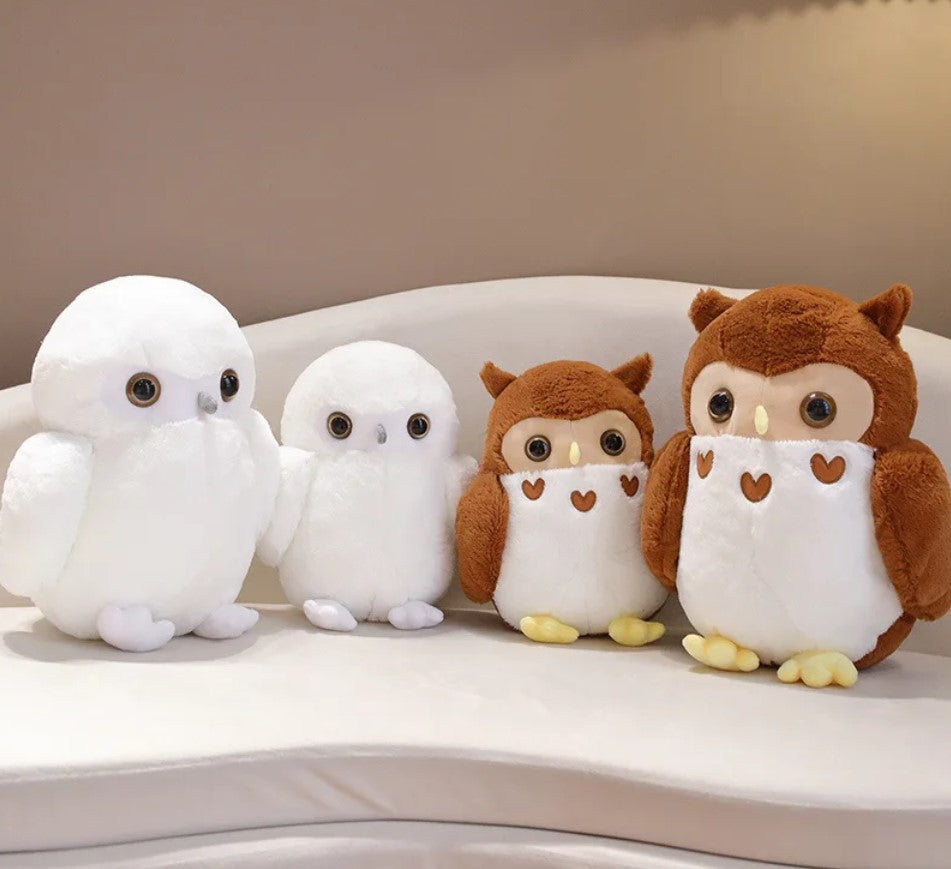 Cute Bird (Owl) Plush Toys 30/40cm - White/Brown