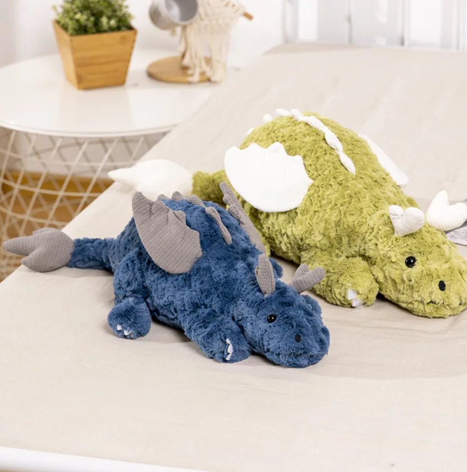 Lying Dragon Plush Toys 70/90/135cm - Green/White/Blue