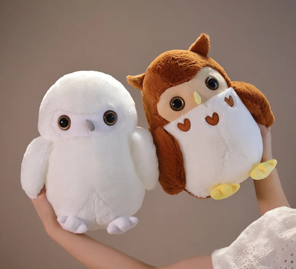 Cute Bird (Owl) Plush Toys 30/40cm - White/Brown