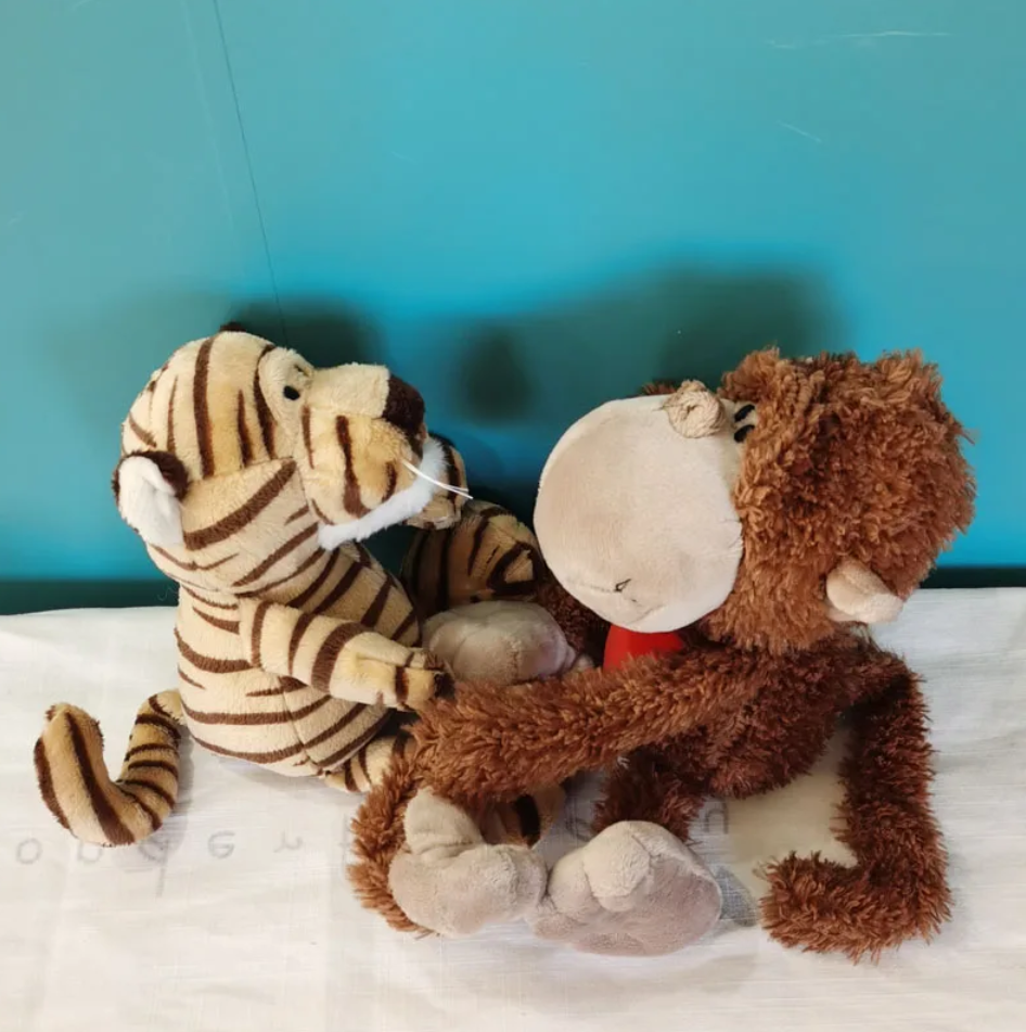 Cute Animal (Hippo/Tiger/Monkey) Plush Toys 25/35cm - 5 Styles