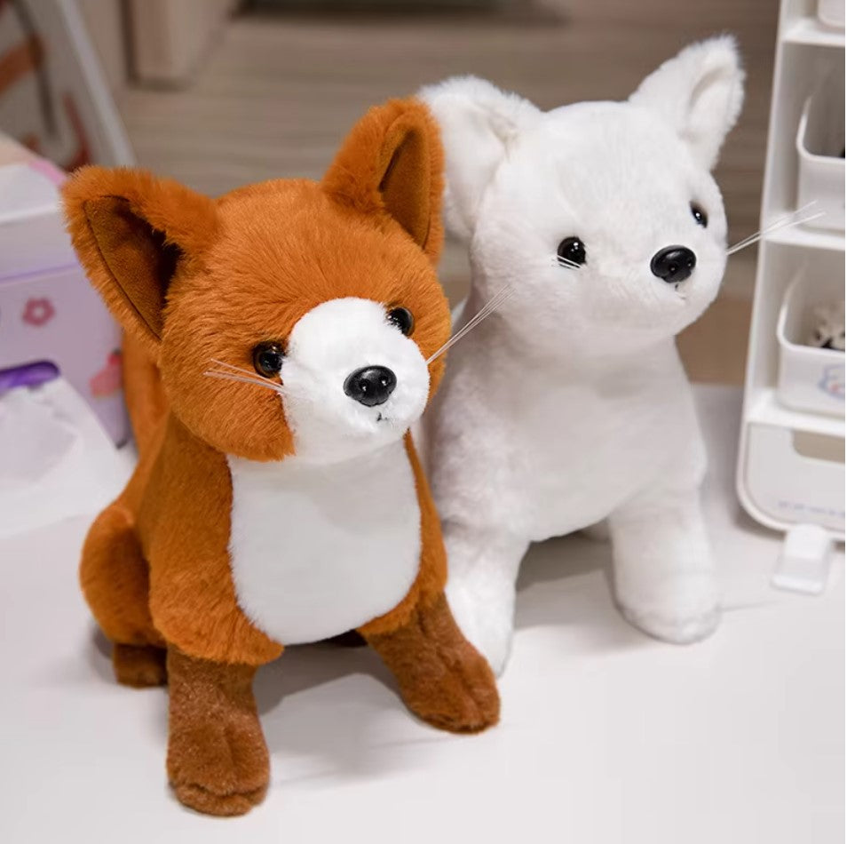 Cute Fox Plush Toys 26cm - Brown/White