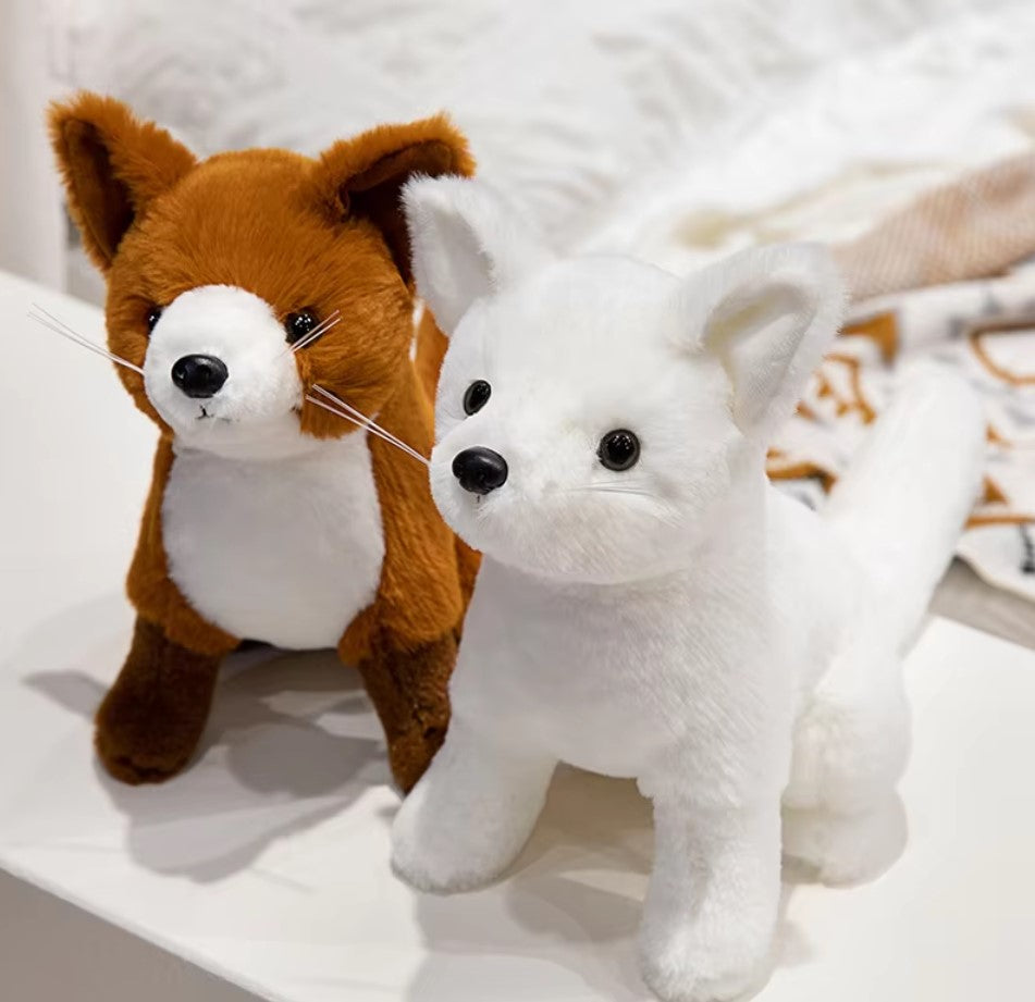 Cute Fox Plush Toys 26cm - Brown/White