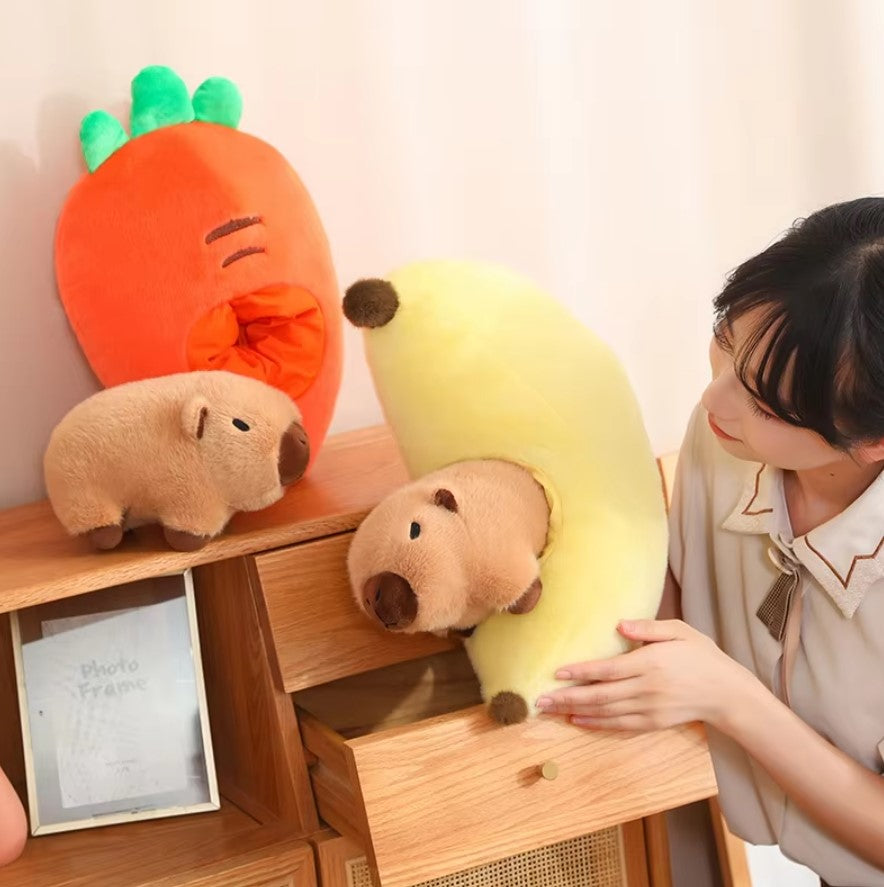 Cute Capybara With Avocado/Banana/Carrot/Strawberry Plush Toys 35/45cm