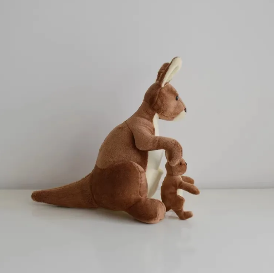 Kangaroo With Joey Plush Toys 25cm - Brown