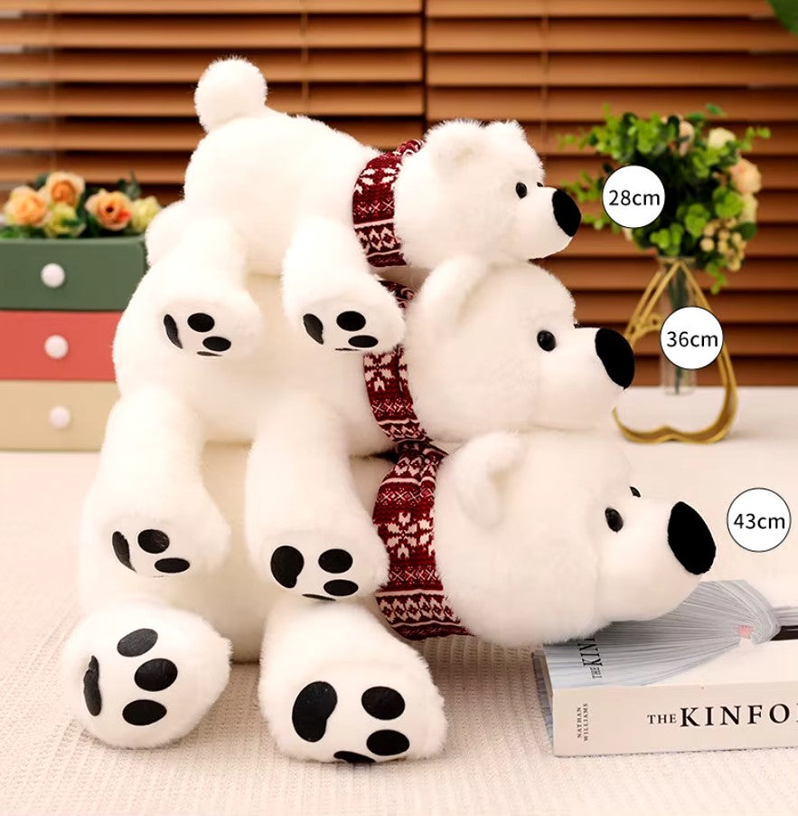 Cute Polar Bear With Scarf Plush Toys 28/36/43cm