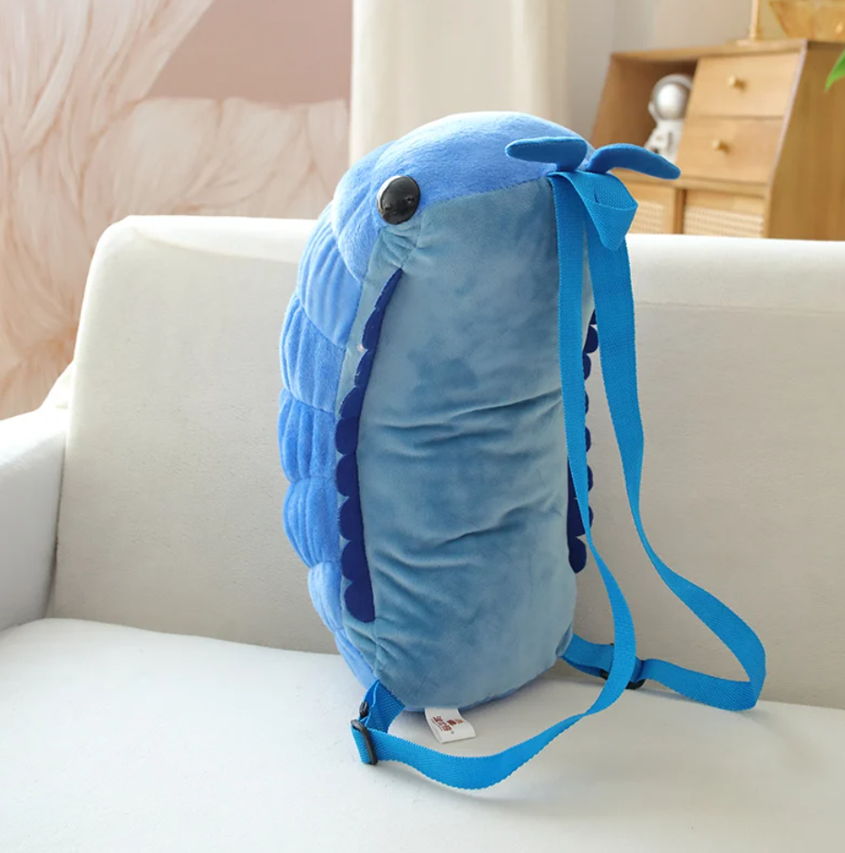 Cute Watermelon(Melon) Worm Plush Backpacks 40cm - Blue/Grey