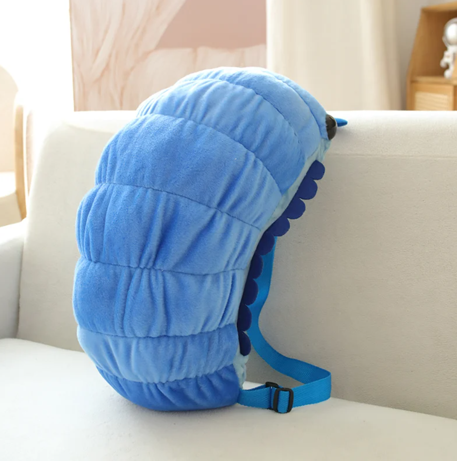 Cute Watermelon(Melon) Worm Plush Backpacks 40cm - Blue/Grey