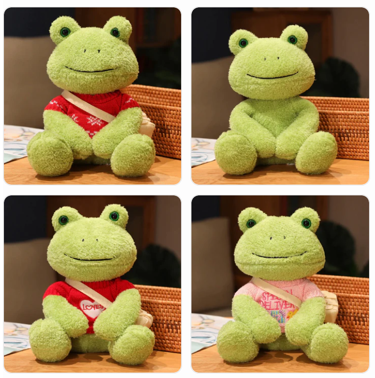 Cute Frog  With Dress Up Plush Toys 25cm - 14 Styles