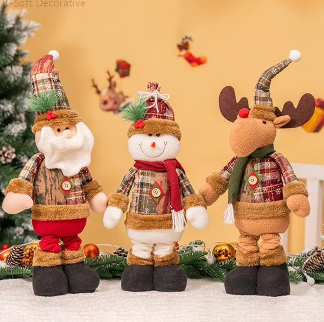 Christmas (Santa Claus/Reindeer/Snowman) Stretchable Long Leg Plush Toys - 6 Styles